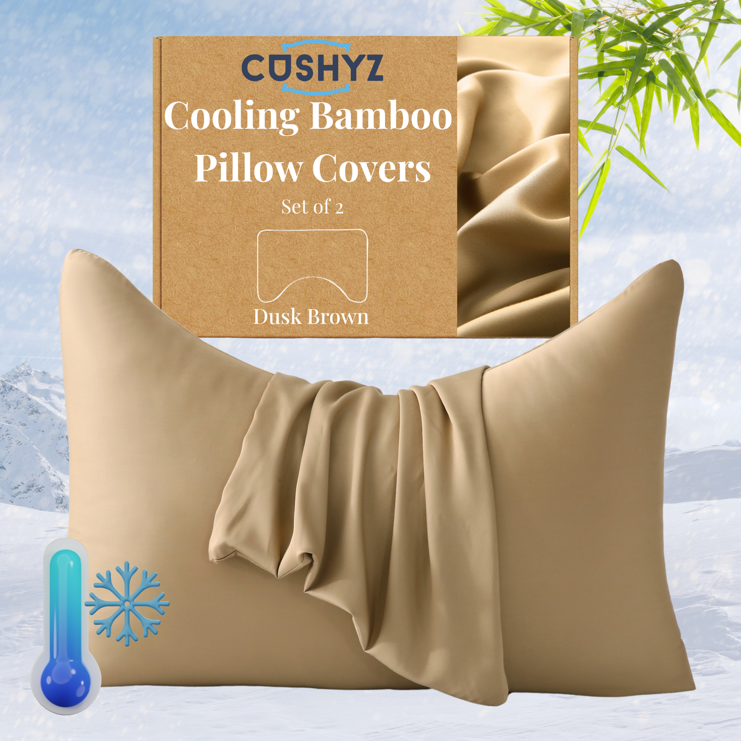 Bamboo Rayon Cooling+ Pillow Covers - Pack of 2