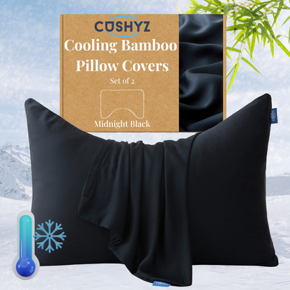 Bamboo Pillow Covers - Midnight Black