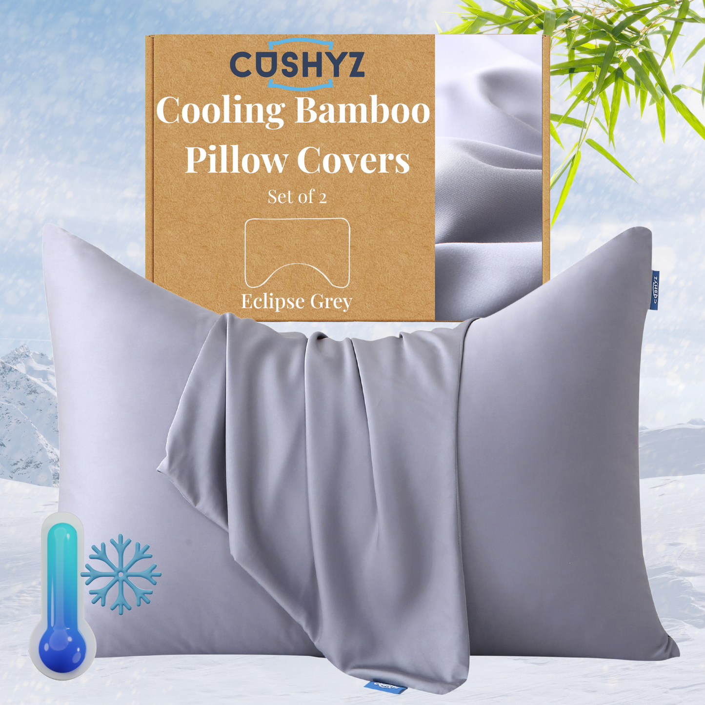 Bamboo Rayon Cooling+ Pillow Covers - Pack of 2