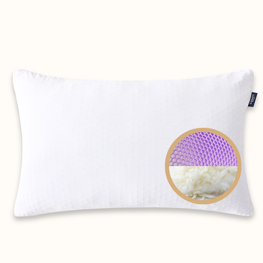Cushyz Adjustable Organic Talalay Latex Pillow. Pillow 28x16 inches. 3D honeycomb cooling cover. 