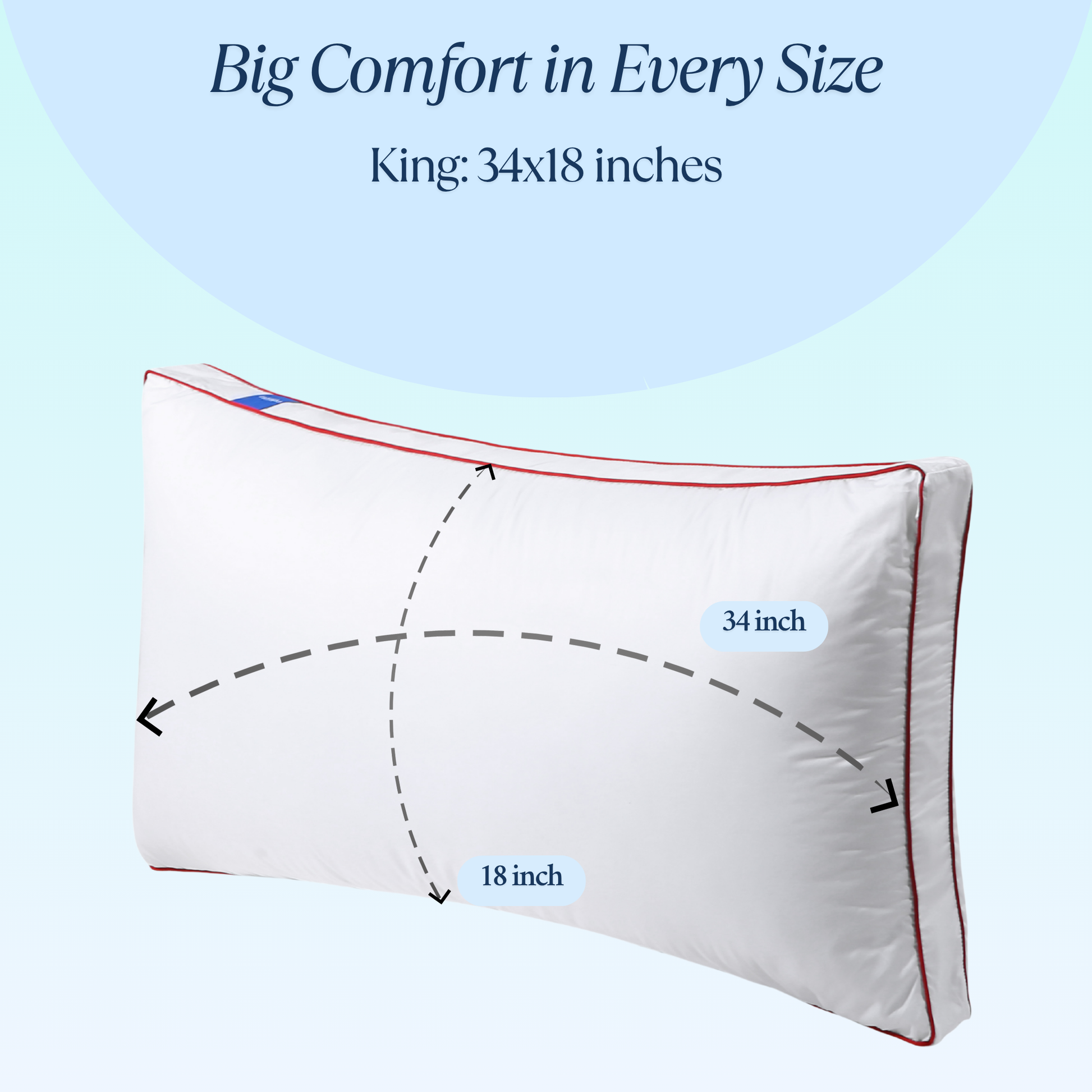 Cushyz premium adjustable memory foam pillow size standard 34x18 inches with 2-inch gusset