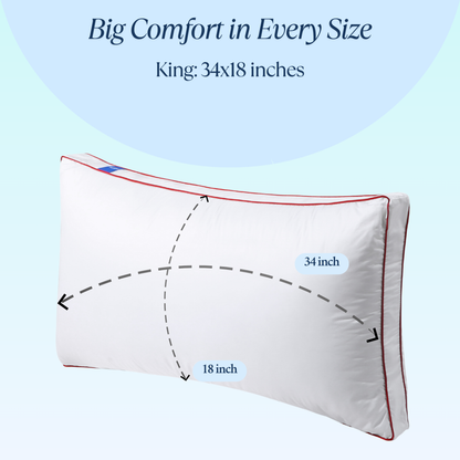 Cushyz premium adjustable memory foam pillow size standard 34x18 inches with 2-inch gusset