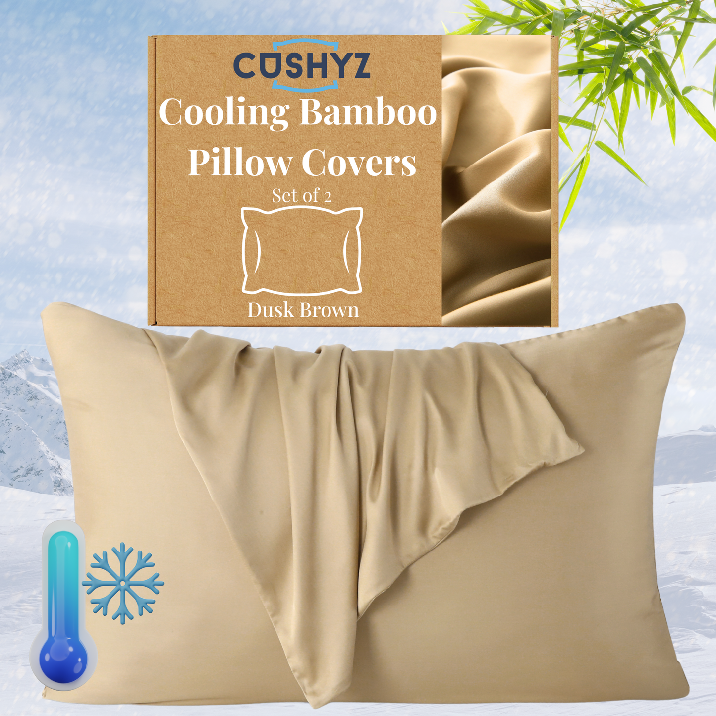 Bamboo Rayon Cooling+ Pillow Covers - Pack of 2