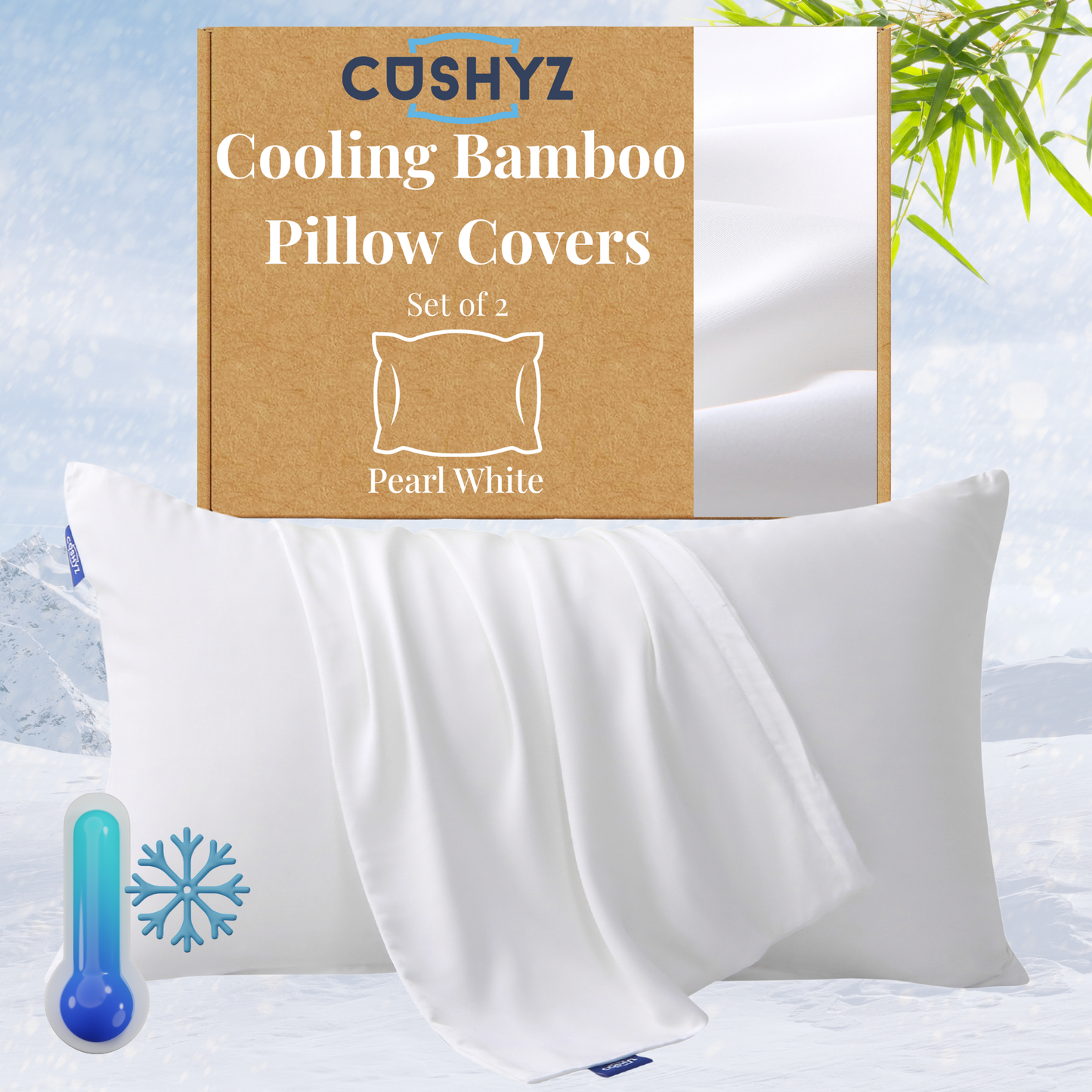 Bamboo Pillow Covers - Pearl White