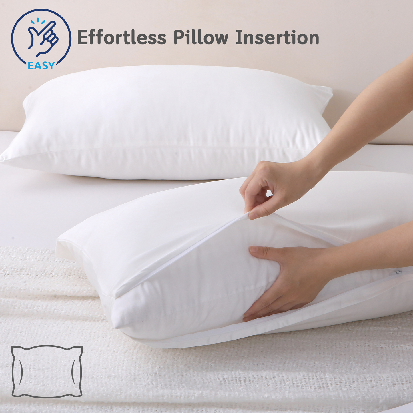 Bamboo Pillow Covers - Pearl White
