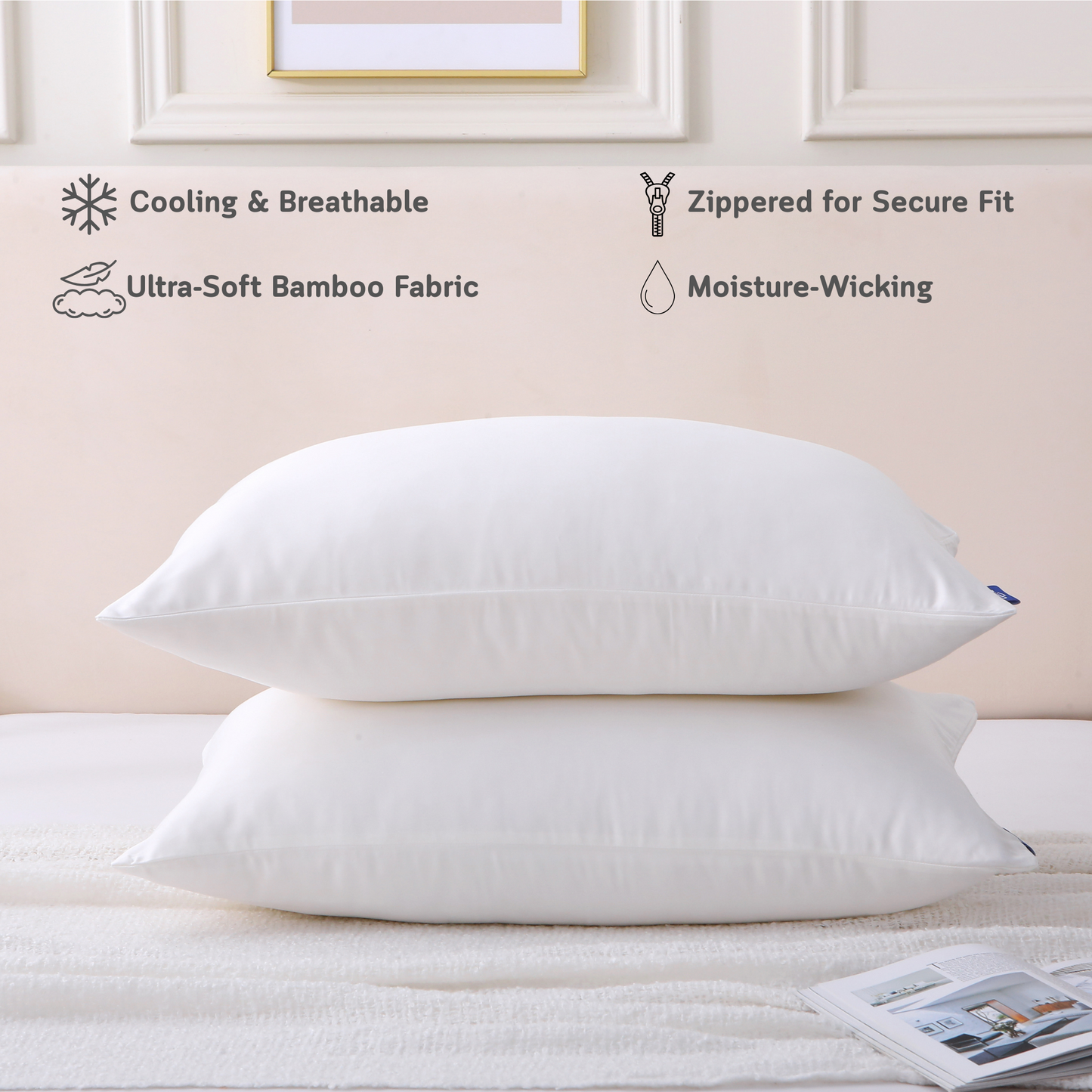 Bamboo Pillow Covers - Pearl White