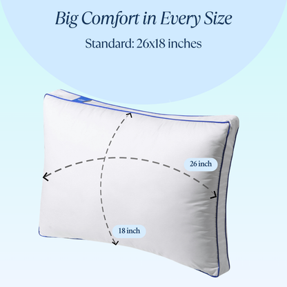 Cushyz premium adjustable memory foam pillow size standard 26x18 inches with 2-inch gusset